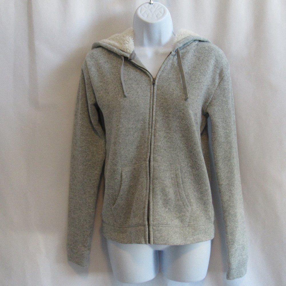 Women's full zip sherpa lined sweater jacket